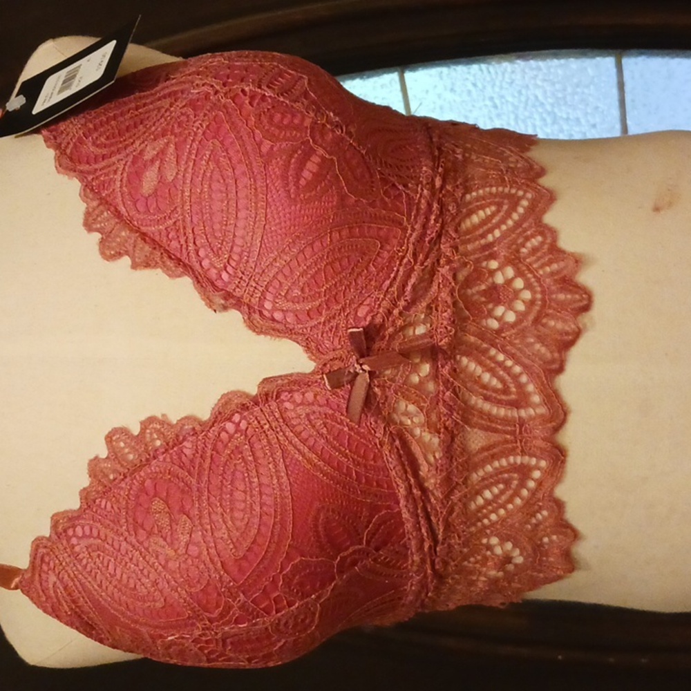 Fredericks of Hollywood Finley Lace Bralette in Black or Deep Dusty Rose